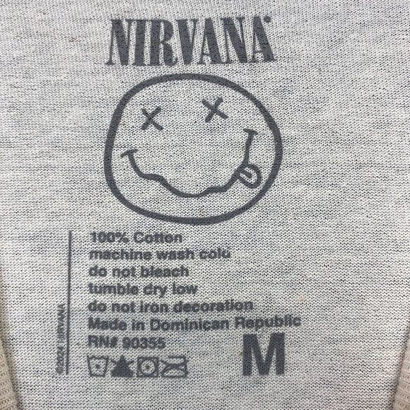 Nirvana In Eutero Beige Graphic T-Shirt Size Medium - Picture 4 of 5